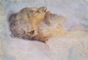 Hombre viejo en el lecho de muerte de Gustav Klimt